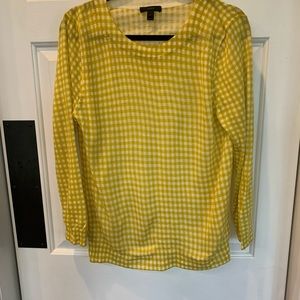 J.Crew gingham merino crewneck sweater. Worn once.